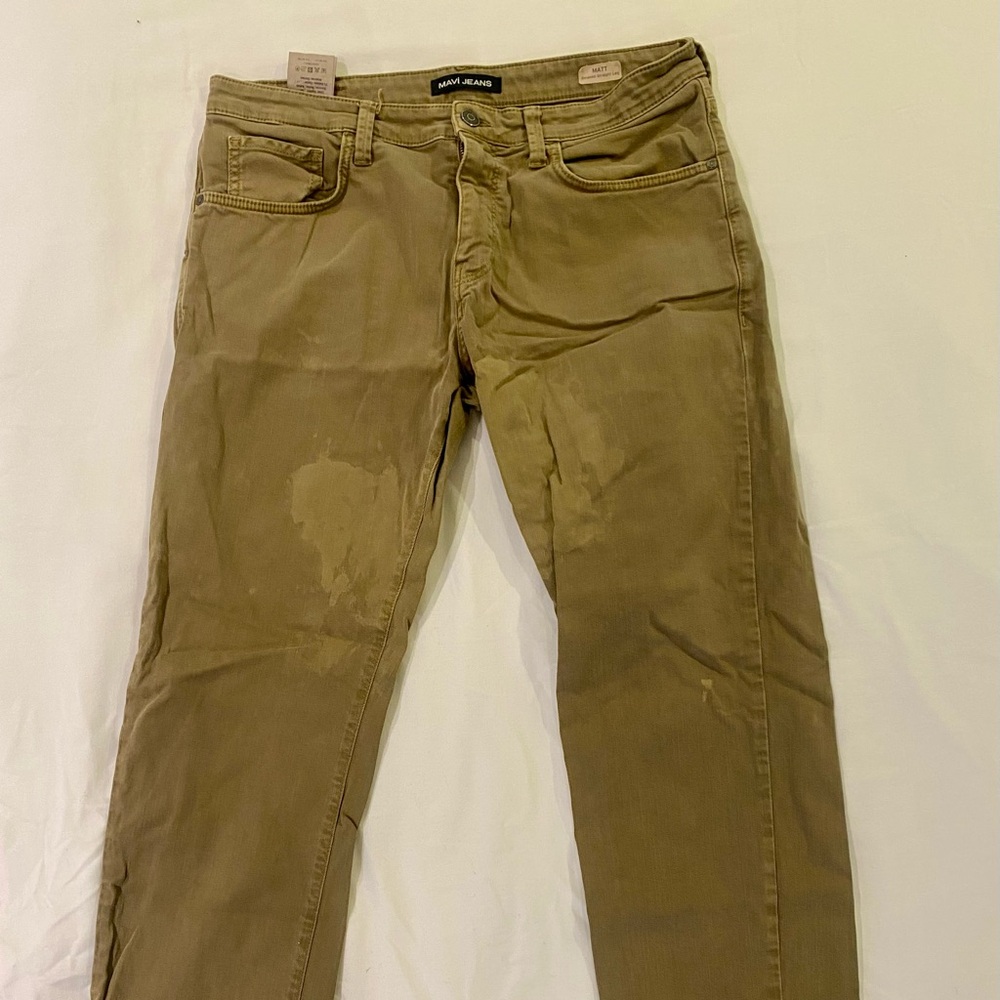 Mavi Men's Matt Style Khaki Relaxed Straight Leg Jeans